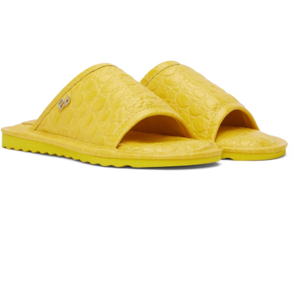 BY FAR Yellow Ari Slides